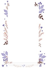 Fototapeta na wymiar frame with purple flat flowers