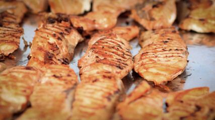 close up. delicious hot dish on a baking sheet.