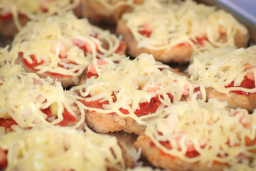 close up. delicious hot dish on a baking sheet.