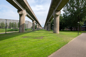 Part Of The Amsterdam Subway Above The Ground Around Station Ganzenhoef At Amsterdam The Netherlands 19-6-2020