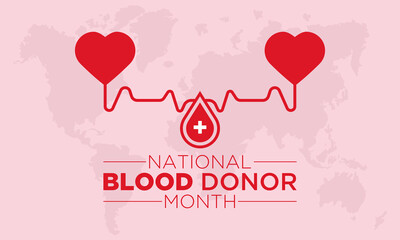 National Blood Donor Month Is Observed Every Year In January. Vector Template For Banner, Greeting Card, Poster With Background.