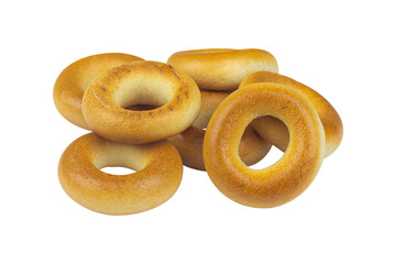 drying bagel, small bagels isolated from background