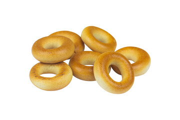 drying bagel, small bagels isolated from background