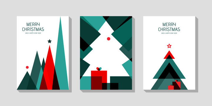 Christmas risograph posters. Bauhaus abstract picture.