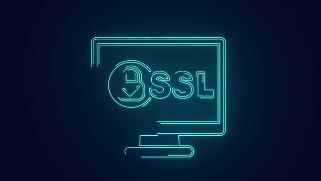 SSL secured certificate for website protection and safety animation