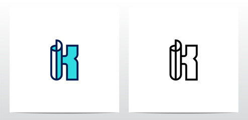 Outline Fold Letter Logo Design K