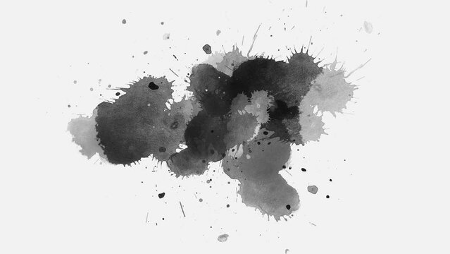 black ink splashes fluid ink splash transition. ink slow motion transition reveal. watercolor paint brush stroke. ink splash transition.