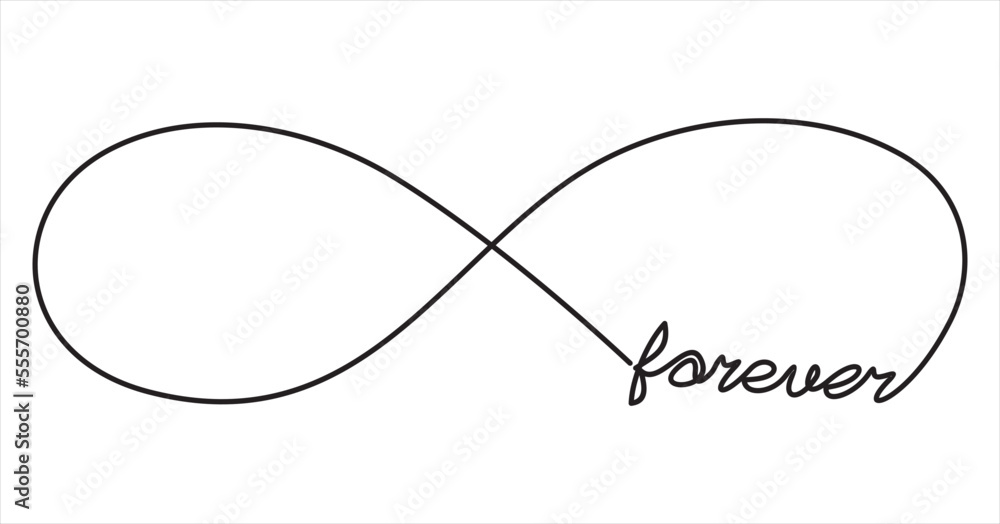 Wall mural continuous line drawing endless love concepts, one line infinite love symbol, creative synthesis of 