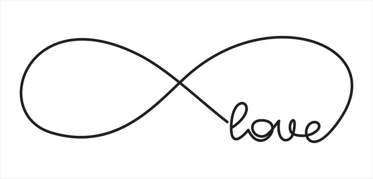 One line infinite love symbol. Vector illustration.