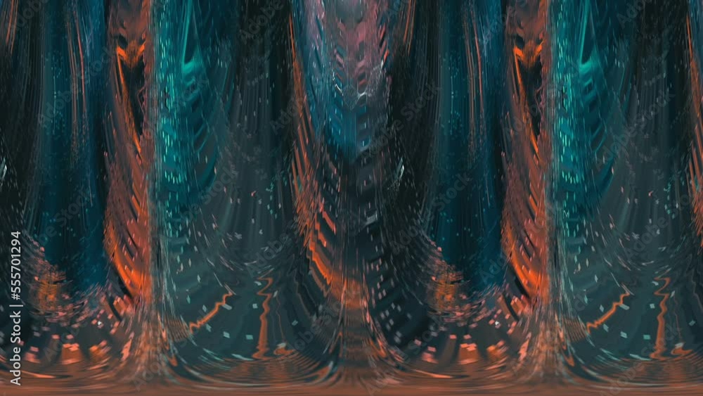 Poster abstract particle colorful wave on black. big data, science, futuristic background