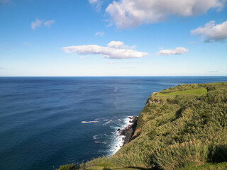 Fototapeta na wymiar Coastal cliffs of Sao Miguel, Azores islands.