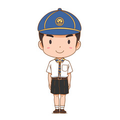 Cartoon character of boy cub scout.