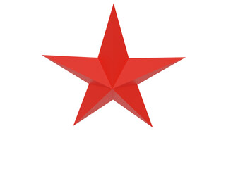 Red volumetric star. 3d render.