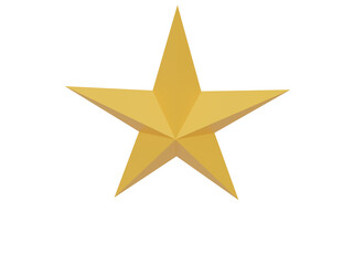 Golden volumetric star. 3d render.