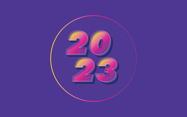 Thematic happy new year eve design. Alphabet typeface 2023. Vector illustration