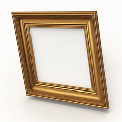 Luxurious Golden Picture Frame from a Top View