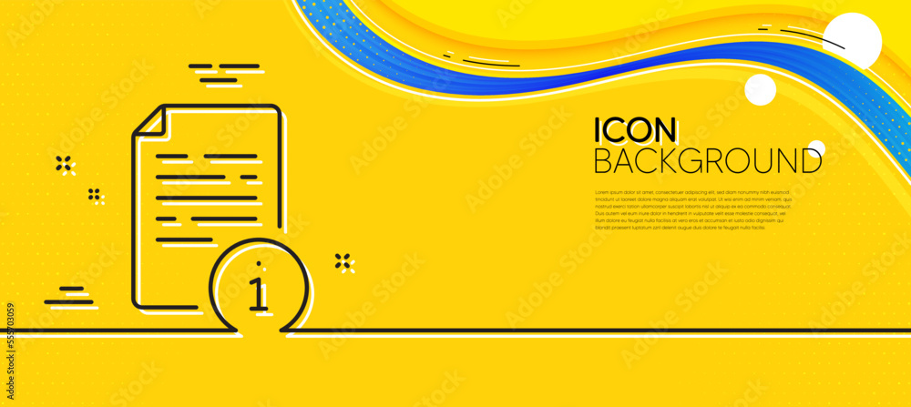 Poster instruction line icon. abstract yellow background. user manual sign. information document symbol. mi