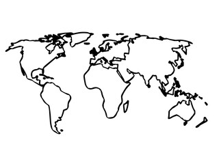 World map vector abstract illustration 
