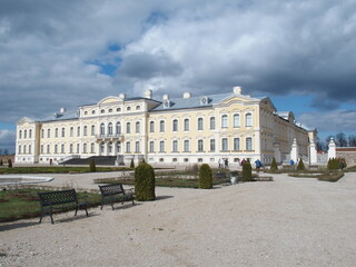 Fototapeta premium Rundale Palace in Latvia seen from the extensive palace gardens