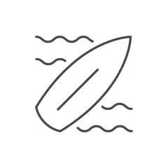 Surfboard or surf line icon