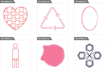 Brutalism shapes. Rave psychedelic retro futuristic set. Flat minimalist icons. Anti-design. Vector illustration