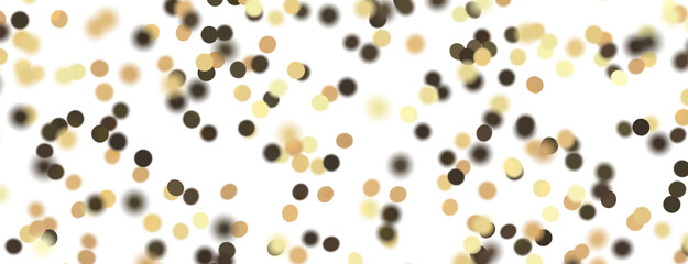 Golden serpentine confetti on transparent background. luxury isolated