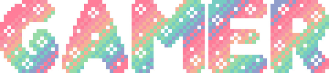 Gamer Lettering Pixel Art