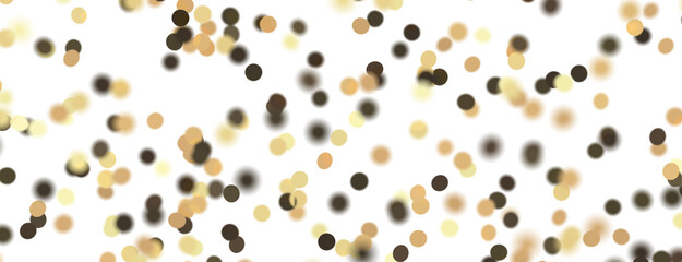 Golden serpentine confetti on transparent background. luxury isolated