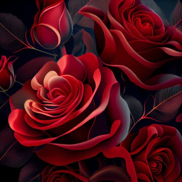 red roses flower background. Generative AI