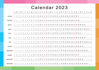 Calendar horizontal_2023_10