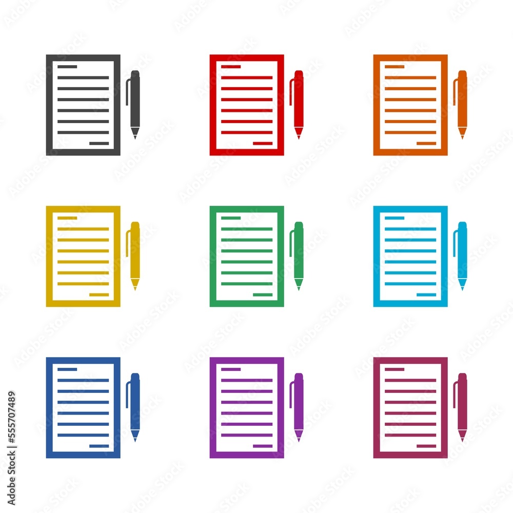 Poster document form icon isolated on white background. set icons colorful