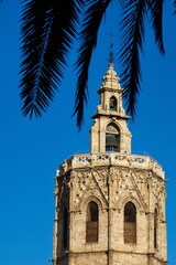 Fototapeta premium Gothic-style bell tower of the Valencia Cathedral called El Miguelete