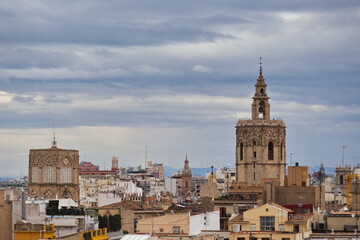 Fototapeta premium Gothic-style bell tower of the Valencia Cathedral called El Miguelete