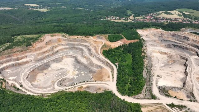 Huge quarry of Devonian limestone in South Moravia, Czech republic