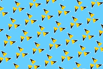 Geometric pattern in the colors of the national flag of Saint Lucia. The colors of Saint Lucia.