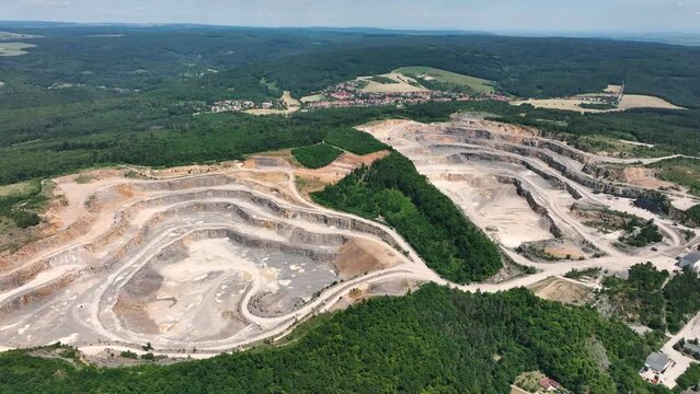 Huge quarry of Devonian limestone in South Moravia, Czech republic
