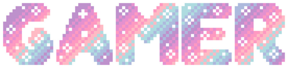 Gamer Lettering Pixel Art