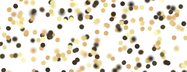 Gold confetti background, isolated on transparent background