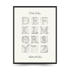 Abstract floral posters template. Modern Botanical trendy black style. Vintage flowers. Ink wall  art.