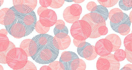 Scribble circle shapes of lines seamless pattern graphic design