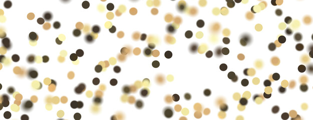 Golden serpentine confetti on transparent background. luxury isolated