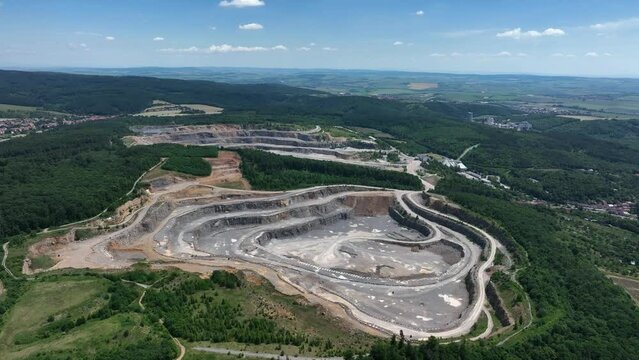Huge quarry of Devonian limestone in South Moravia, Czech republic