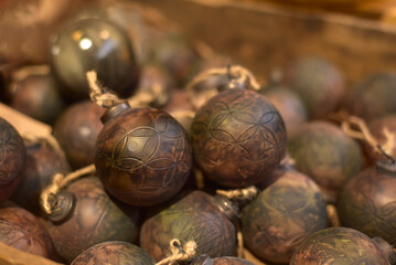 Christmas balls in the store