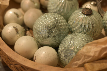 Christmas balls in the store