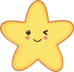 Estrella estilo kawaii tierno, navidad