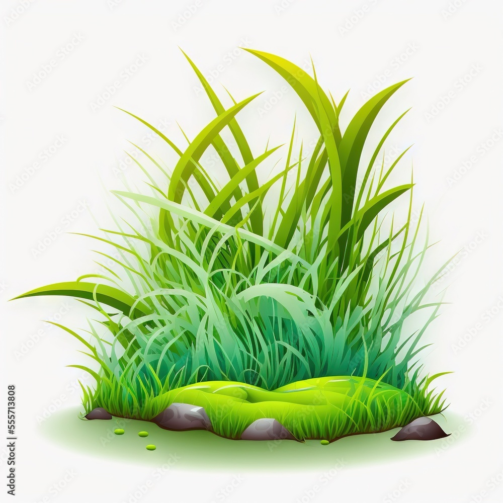 Poster a grass and rocks area with a white background illustration of a grass and rocks area with a white b