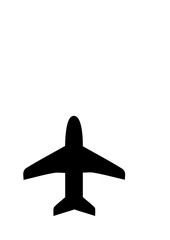 AIRPLANE BLACK SILHOUETTE, AIRCRAFT PICTOGRAM