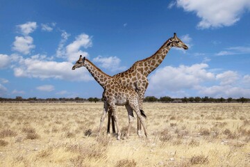 Angola Giraffe (Giraffa camelopardalis angolensis) in Namibia, Etosha