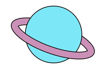 a planet with a ring around