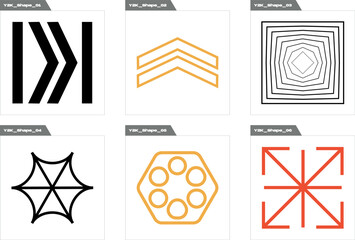 Fototapeta premium Brutalism shapes. Extraordinary Graphic Assets. Modern abstract forms. Retro Futurist. Vector illustration